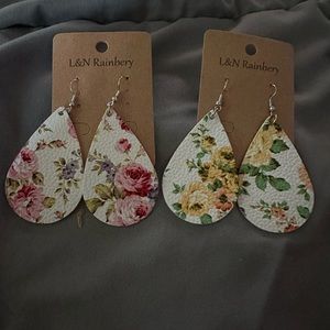 L&N Rainbery Faux Leather Earrings set of 2 (A94)